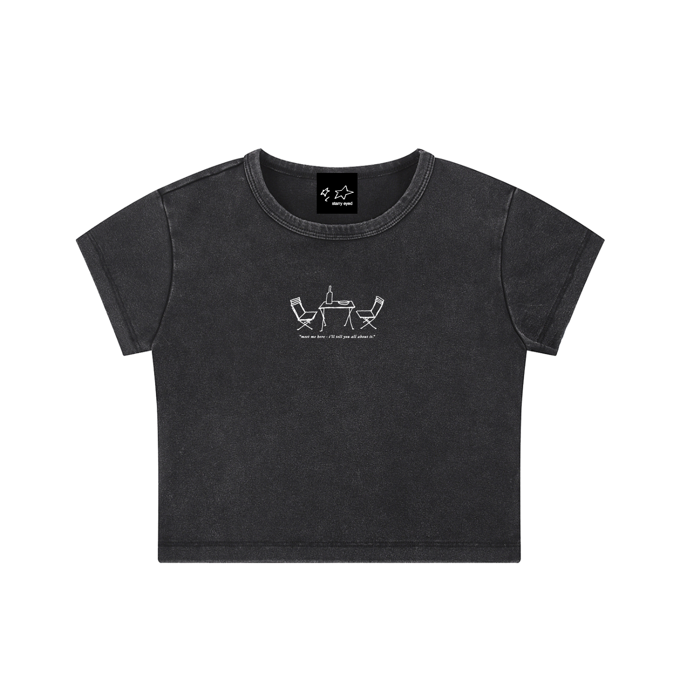 Meet Me Here - Baby Tee (Black)