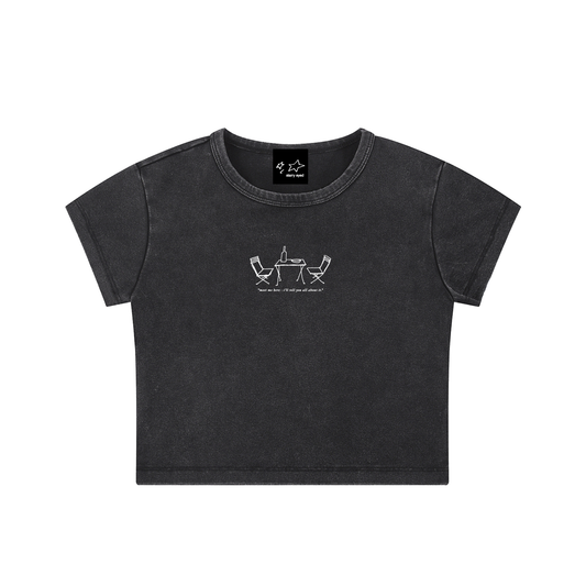 Meet Me Here - Baby Tee (Black)