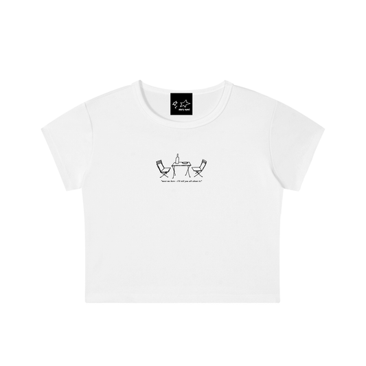 Meet Me Here - Baby Tee (White)
